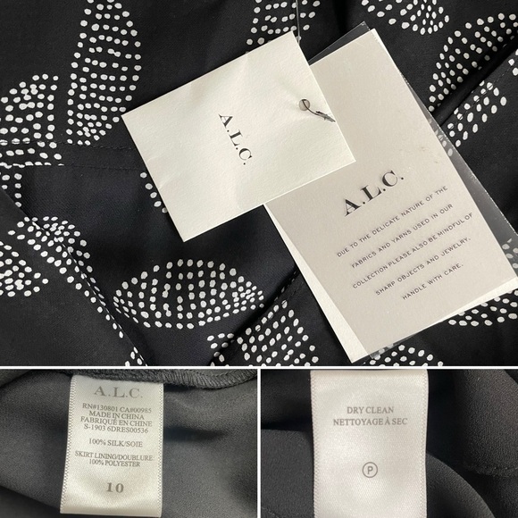 A.L.C. NEW Isobel Dress Size 10 Black, White - Picture 14 of 14
